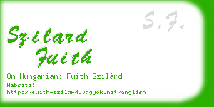 szilard fuith business card
