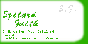 szilard fuith business card